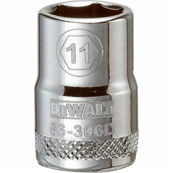 Stanley 0.37 in. Drive, 11 mm 6 Point Polished Chrome Vanadium Steel Shallow Socket 227737 - main